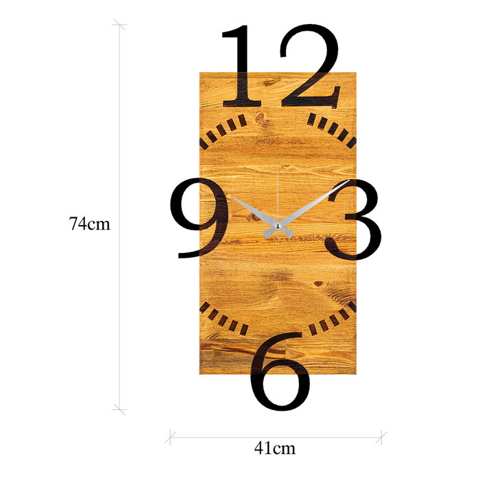 Wallity Reloj de pared decorativo de madera Nogal y negro
